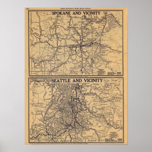 シアトル，スポケーン ポスター (正面)