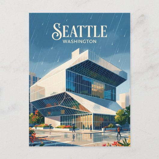 シアトル・セントラル図書館 USA ポストカード (正面)
