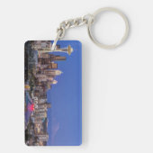 シアトル、ダウンタウン、レイニア山アットトワイライト キーホルダー (裏面)