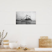 シアトル・ハーバーにアンカーされた巡洋艦ワシントン ポスター (キッチン)