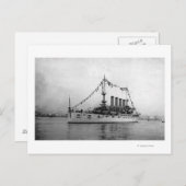 シアトル・ハーバーにアンカーされた巡洋艦ワシントン ポストカード (正面/裏面)