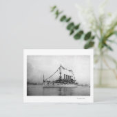 シアトル・ハーバーにアンカーされた巡洋艦ワシントン ポストカード (スタンド正面)