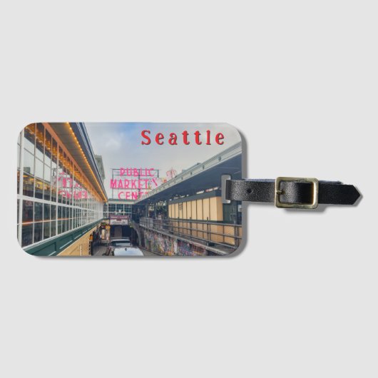 シアトル パイク マーケットの看板 ラゲッジタグ (正面横)