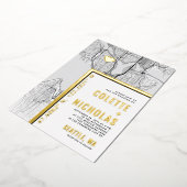 シアトル・ラブ・ロケーター | 都市をテーマにしたウェディング 箔招待状 (回転した状態)