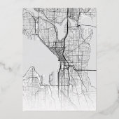 シアトル・ラブ・ロケーター | 都市をテーマにしたウェディング 箔招待状 (裏面)