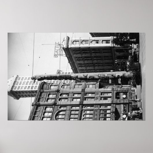 シアトル、ワインディアントーテムポールアットパイオニアスクエア ポスター (正面)