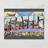シアトル・ワシントンからの挨拶ヴィンテージ ポストカード (正面)