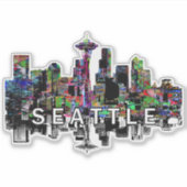 シアトル,ワシントン州グラフィティ シール (正面)