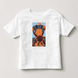 シアトル、ワシントン州-タラバガニ漁師 トドラーTシャツ