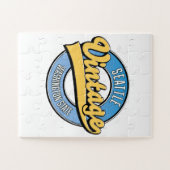 シアトル・ワシントン州・レトロ・ロゴ。 ジグソーパズル (横)