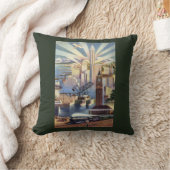 シアトル、ワシントン州-繁華街の眺め クッション (ブランケット)