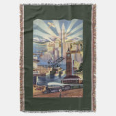 シアトル、ワシントン州-繁華街の眺め スローブランケット (正面縦)