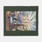 シアトル、ワシントン州-繁華街の眺め フリースブランケット (正面(横))