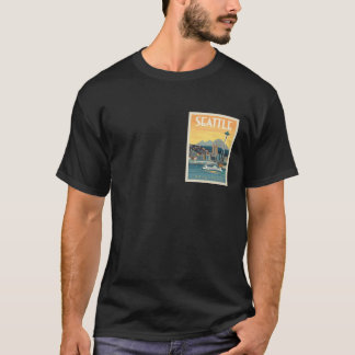 シアトル ワシントン トラベルポスター Tシャツ