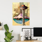 シアトル・ワールド・フェア1962年ヴィンテージ・ポスター ポスター (ホームオフィス)