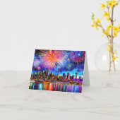 シアトル 折りたたみ グリーティング カード (黄色い花)