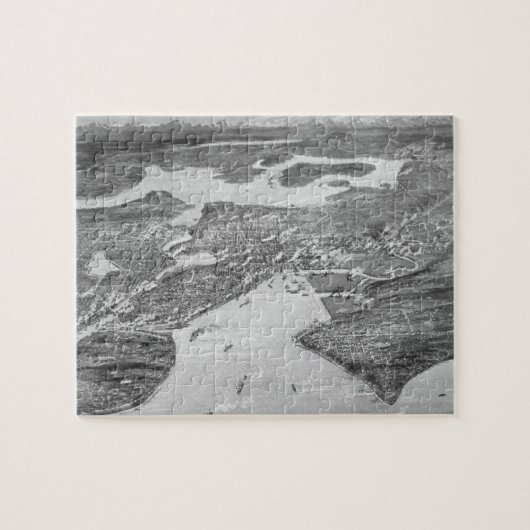 シアトル(1908年)のヴィンテージの絵解き地図 ジグソーパズル (横)