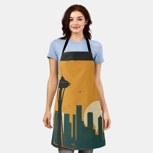 シアトル#1 エプロン (着用した状態)