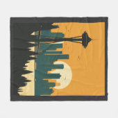 シアトル#1 フリースブランケット (正面(横))