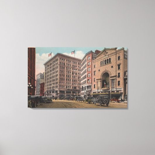 シアトル、4th Ave & WestlakeのWAView キャンバスプリント (正面)