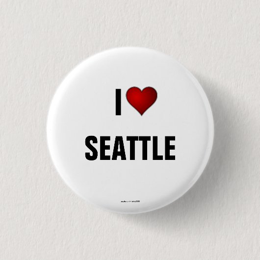 シアトル： I Love Seattle pinbackボタン 缶バッジ (正面)