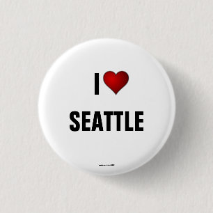シアトル： I Love Seattle pinbackボタン 缶バッジ
