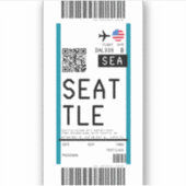 シアトル(SEA)への搭乗券 シール (正面)