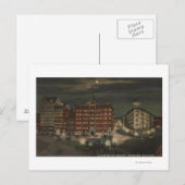 シアトル、WAPioneer Square at Night ポストカード (正面/裏面)