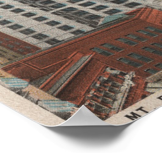 シアトル、WASmith Tower View & Mt. Rainier ポスター (角)