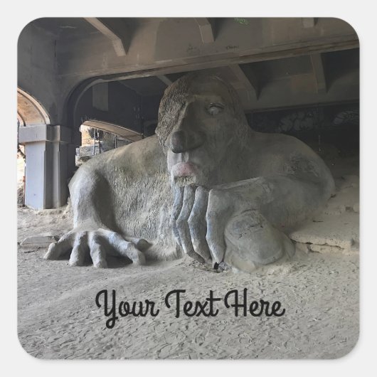 シアトルFremont Troll #1シール スクエアシール (正面)