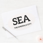 シアトルIATAステッカー1 楕円形シール (封筒)