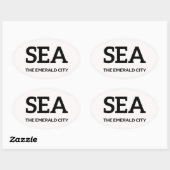 シアトルIATAステッカー1 楕円形シール (シート)