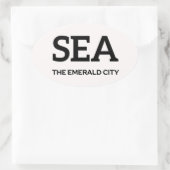 シアトルIATAステッカー1 楕円形シール (バッグ)
