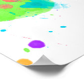 シアトルUSAのスカイラインの水彩画プリント ポスター (角)