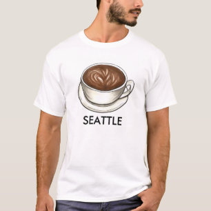 シアトルWAコーヒーカップクラシックラテショップバリスタ Tシャツ