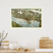 シアトルWAパノラママップ – 1891 ポスター (キッチン)