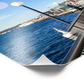 シアトルWA |サニーピアとビッグホイール | 36x12 フォトプリント (角)