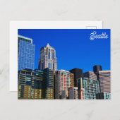 シアトルWashington City Skylineトラベルフォト ポストカード (正面/裏面)