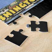 シアトルWashington_Vintage旅行からの挨拶 ジグソーパズル (側面)