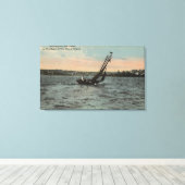 シアトルWAYachting on Lake Union キャンバスプリント (インサイチュ (ウッドフロア))