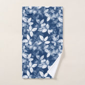 シアノタイプブルーリーフプリント バスタオルセット (ハンドタオル)