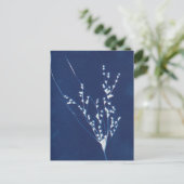 シアノタイププリントグラスブルーホワイトアートポストカード インビテーションポストカード (スタンド正面)