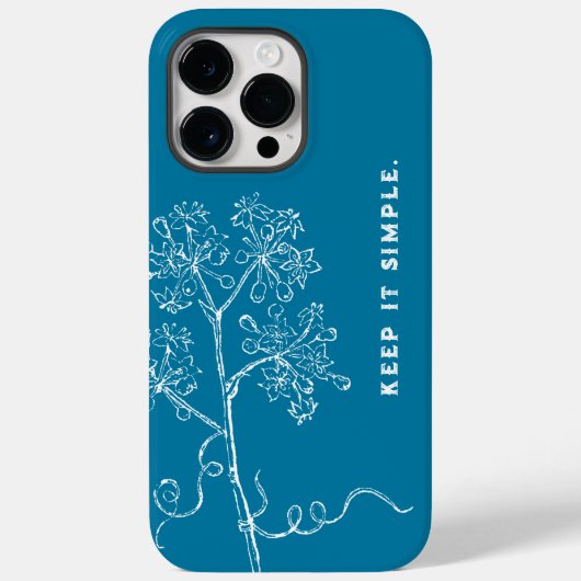 シアノタイプ ブルー ボタニカル フラワー カスタム Case-Mate iPhoneケース (裏面)