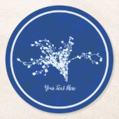 シアノプリント果実 ラウンドペーパーコースター (正面)