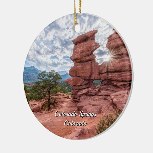 シアメスツインズコロラドサンセットサークルオーナメント セラミックオーナメント (左)