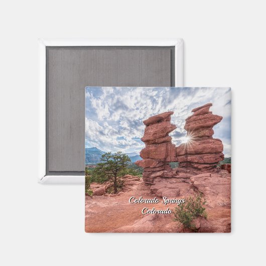 シアメスツインズコロラド日が差すことスクエアマグネット マグネット (正面/裏面)