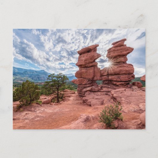 シアメスツインズコロラド日が差すことハガキ ポストカード (正面)