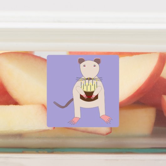 シアメスラットお誕生日ケーキ ラベル (貼付)