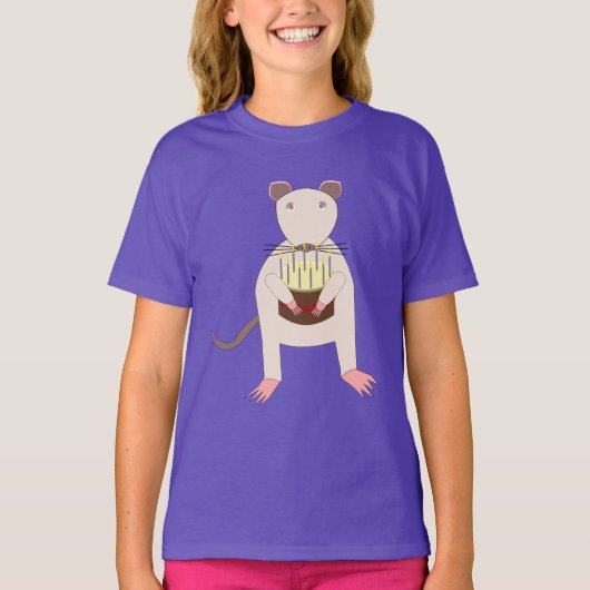 シアメスラットお誕生日ケーキ Tシャツ (正面)