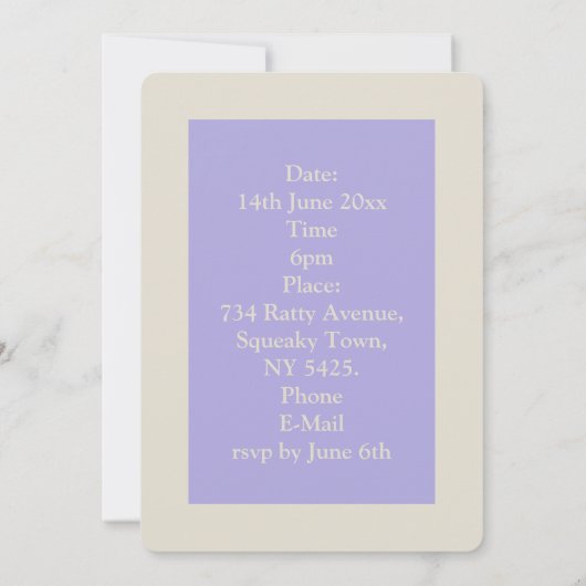 シアメスラットとお誕生日ケーキカスタムパーティー 招待状 (裏面)